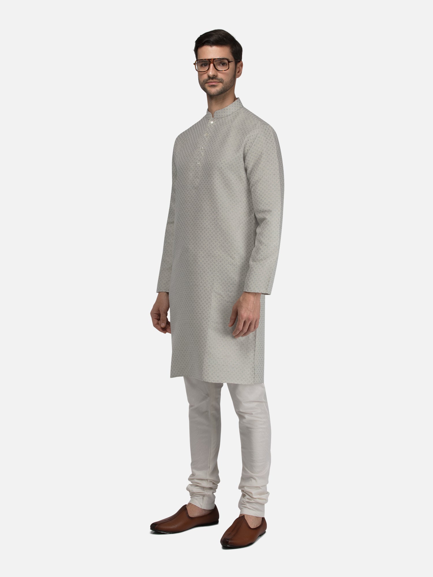 Ash Grey Fusion Kurta