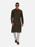 Enchanted Olive Green Embroidered Kurta